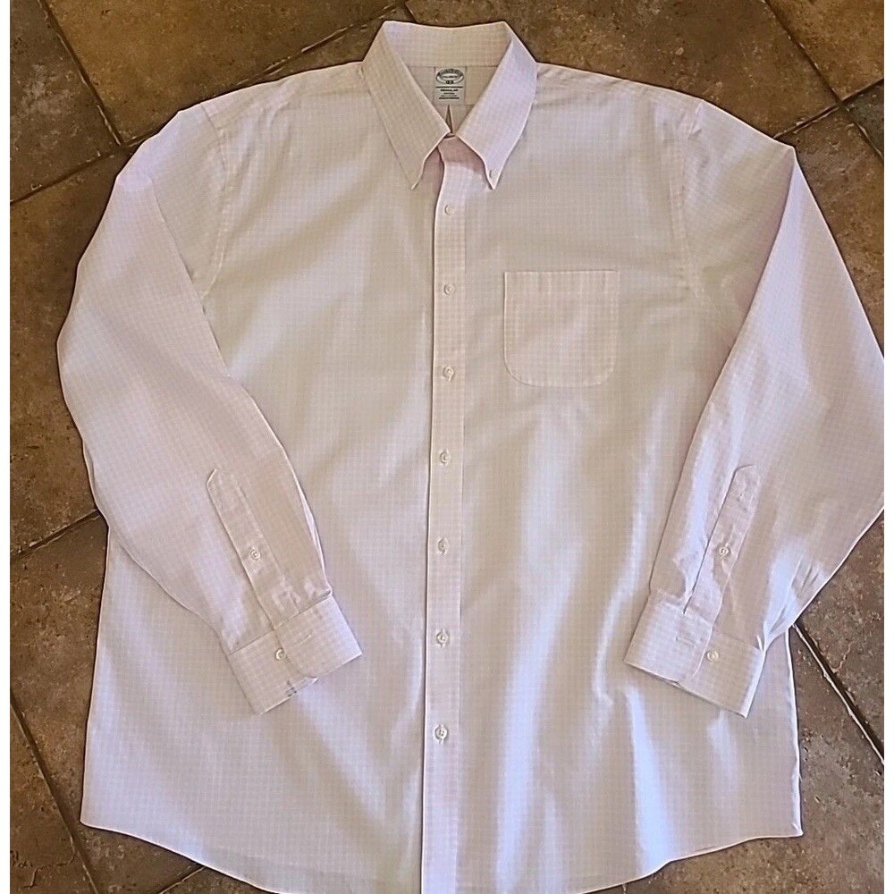 Brooks Brothers The Original Polo Shirt Regular Fit 1818 Pink Gingham 17.5 36/37